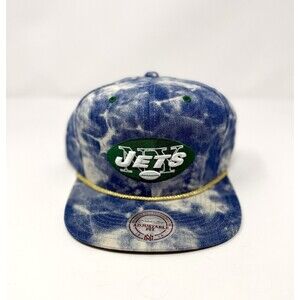 Mitchell & Ness New York Jets Acid Wash Denim Adjustable Snapback Hat NWT